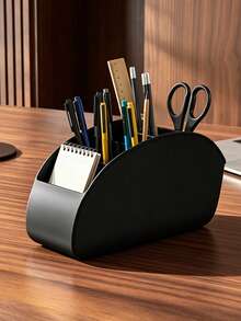 Multi-Compartment Remote Control Storage Box With 5 Dividers, TV Remote Holder, Multi-Function Desktop Organizer, Suitable For DVD, Blu-Ray, Media Player, Heater Controller And TV Remote, Stationery, Glasses, Cosmetics And Small Items Storage, Space-Saving Bedside Table Organizer - Multicolor - View 3