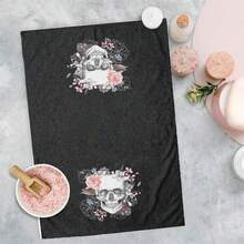 2/4/48pcs Halloween Series Floral Skull Pattern Printed Kitchen Towels - Super Soft, Highly Absorbent Polyester Dishcloths And Hand Towels, Perfect For Holiday Decor, Kitchen Decor, Party Decor. - Multicolor - View 9