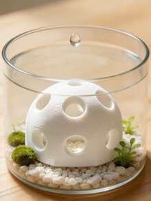 Macaron Half-Round Fish Tank Hideout, Multi-Hole Fish And Shrimp Shelter, Aquarium Decorative Landscape Ornament - A - View 6