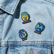 1pc Mental Health Brain Scan Enamel Pin, Depression Schizophrenia Brain Art Lapel Pin, Metal Pin For Jackets Bags, Psychology Awareness Gift - Multicolor - View 6