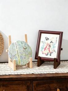 1pc Multi Tone Solid Wood Slouchy Reading Stand, Foldable Adjustable Recipe Book & Display Holder In Minimalist Design, All Season Household Decor Item For Adults, Suitable For Kitchen Bedroom Study Desk Storage Organizer Desktop Ornament - Multicolor - View 7