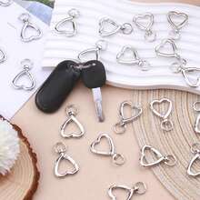 10/30/60/100pcs Heart-Shaped Keychain Swivel Hook, Cute Zinc Alloy Spring Clip Key Ring, Handbag Clip, Suitable For DIY Crafts - Color Mixing - View 9