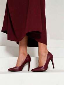 Women's 11cm High Heel Stiletto Pumps Luxury Angela Galvão Classic Congress Winter - Napa Intense Marsala - View 1