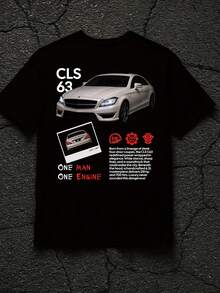 CLS 63 Car T-Shirt BLACK - Euro Car Enthusiast Tee - Automot Graphic Shirt - Gift For Car Lovers - 黑色 - 查看 1