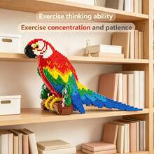 This 3580-Piece Building Block Parrot Is Adorable And Cute, Making It A Perfect Gift And An Excellent Choice For Couples And Parents. The Assembly Difficulty Is Relatively High. It's A Perfect Gift For Christmas, Halloween, And The Back-To-School Season. - Multicolor - View 2