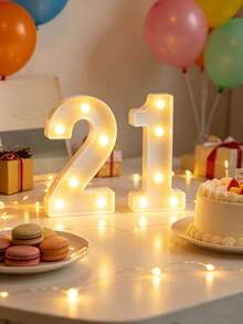 21cm 1st 16th 18th 20th 30th 50th 60th Birthday Party Decor LED Marquee Number Lights, Battery Powered, Anniversary/Wedding/Proposal Decor,Classroom Dorm Decor Illuminated Number Sign,Light Up Numbers Sign For Birthday Party Decor,Christmas Decor - White - View 28
