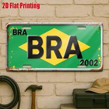 1pc Brazil 2002 Football Vintage Sign | 2D Flat Print, Vintage Sign, For Decoration, Outdoor Wall Art, Perfect For Sports Bar, Game Room, Man Cave, Home Wall (Random Style) - A - View 6