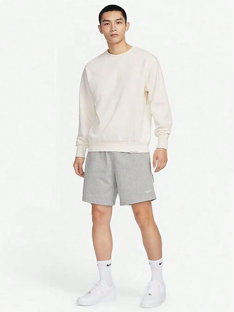 Nike Solid Color Versatile Basic Comfortable Daily Casual Breathable Crew Neck Pullover Sweatshirt Men's White - White - View 1