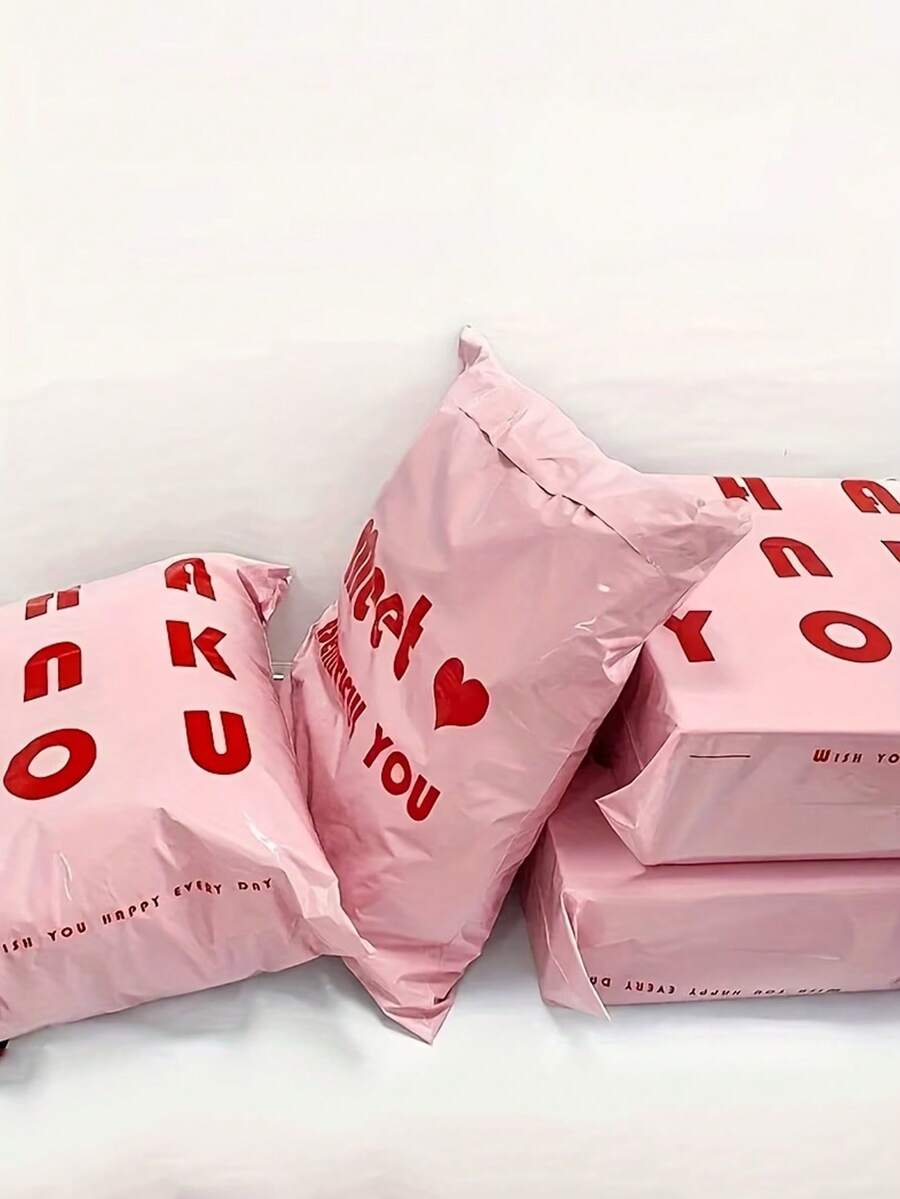 50/20pcs Thickened Wear-Resistant Pink Mailing Bags, Suitable For Clothing Packaging, Shipping Bags, Party Gift Packaging, Birthday Party Gift Packaging, Packaging Bags, Bachelor Party Gift Packaging, Office, Daily Gifting - One Size Fits All - View 1