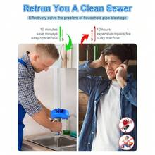 [Manual Toilet Plunger]Manual Handheld Toilet Plunger And Drain Cleaner | Compact Handle Easy To Grip, Efficient Drain Cleaning, No Battery Required, Blue And Gray Design | Functional Plumbing Tool, Halloween, Christmas - A - View 7
