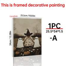 1/6pcs Vintage Ghost Halloween Gallery Wall Decor Set, Whimsical Autumn Halloween Decorations, Kids Room Wall Art Prints, Home Wall Decor Art - Multicolor - View 32