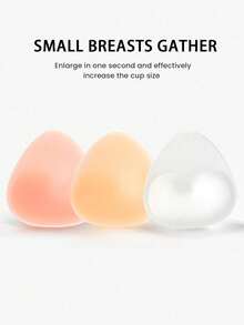 1 Pair Plus Size Silicone Breast Pads, Reusable Invisible Seamless Sweat-Proof Bra Inserts For Large Bust, Suitable For Bikini Swimwear, Backless Wedding Dress, Evening Gown, Includes 30pcs Flower-Shaped Disposable Nipple Covers, Women's Lingerie Accessories - Multicolor - View 3