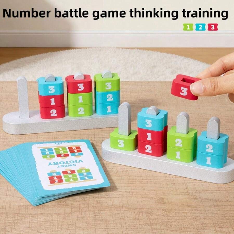 2-Player Number Battle Desktop Game, Children's Logic Thinking Training, Montessori Early Education Educational Toy