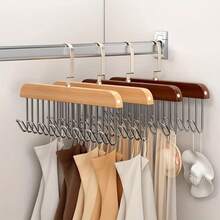 3/1 Pc Hanger With 8 Hooks, For Wardrobe, Bras, Vests, Etc, 360-Degree Rotation, Space-Saving, Household Multi-Functional Storage Hanger, Can Store Various Clothes And Bags, Non-Marking Hanger, Suitable For Back-To-School Season. - Multicolor - View 9
