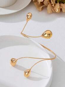 Fashion Minimalist Style Gold Water Drop Shaped Adjustable Toe Ring, Foot Jewelry, Perfect Gift For Summer Beach - A - View 3