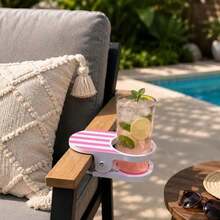 1pc Universal Clip-On Beverage Cup Holder, Suitable For Desk Side Clip, Can Be Clipped To Table And Chair, Adjustable Clip Opening, Non-Slip Silicone Cup Holder, Suitable For Beach, Camping, Office - Upgraded Version - View 4