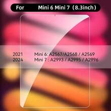2片装钢化玻璃屏幕保护膜，兼容iPad A16 2025、Air 11/13、M3 2025、Mini 7、A17 Pro 2024、7/8/9代 10.2英寸、Air 4/5 10.9英寸、第10代、Pro 11英寸、1/2/3代 9.7英寸、Pro Air 1/2 Pro 12.9英寸、MatePad 11.5英寸、Air 11.5英寸、SE 10.4英寸。生日礼物，送给家人和朋友的礼物。平板电脑屏幕保护膜，平板电脑配件，防水、防震、防刮、防指纹、全覆盖。 - 無色 - 查看 32