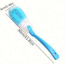 1pc Random Color Long Handle Cleaning Brush, Extended Handle For Easy Cup And Bottle Washing, Universal Brush For Pots, Bowls And Pans, Kitchen Cleaning Helper, Convenient Hanging Storage - Multi-color - View 3
