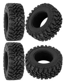 RcarmumbWow RC - Llantas Beadlock de 1.2 pulgadas, 62 x 24 mm, para 1/18 Trx4 m, 1/24 SCX24 FCX24 RC Crawler Car, neumáticos de goma suave pegajosa de 1.2 pulgadas, 4 unidades - Estilo B 4pcs - Ver 1