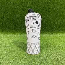 Classic Vintage Poker Pattern Wooden Putter Headcover - Premium Durable Protective Gear | Suitable For Young People & Family Golf Enthusiasts | Golf Accessories - White - View 11