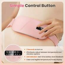SOKANY Warm Uterus & Waist Heating Pad, Menstrual Heating Pad. 5 Temperature Levels + 4 Vibration Modes, 2-In-1 Heating & Massage, Auto Shut-Off, Type-C Charging (1800mAh Lithium Battery), Suitable For Home/Office/Sleep - Pink - View 9
