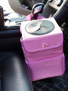Car Trash Can With Storage Bag, Multi-Functional Hanging Car Trash Bag Holder, Suitable For Travel And Daily Commute, With Sealed Lid, Leak-Proof Design, Waterproof Fabric, Easy Installation, Car Accessories, Car Decor, Car Essentials - Multicolor - View 9