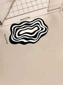 1PC Black And White Striped Asymmetrical Modern Design Creative Bath Mat, Bathroom Rug, Doormat, Small Rug, Carpet, Floor Mat, Home Decor, Area Rug, Outdoor Mat, Home Decor, Area Carpet, Bedroom Rug, Graduation Season Gift, Washable Rug - A - View 12