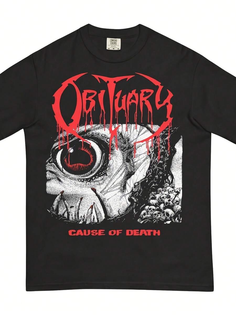 Obituary Cause Of Death Shirt - 黑色 - 查看 1