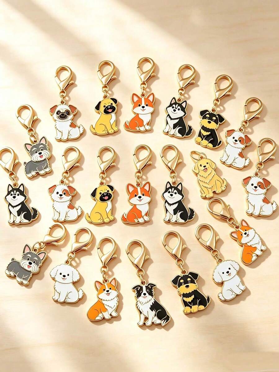 10pcs/20PCS Cute Cartoon Dog Keychains, Animal Themed Keychains, Perfect Gift, Pet Lovers, Suitable For Backpack Charms, Daily Bag Decoration, Holiday Party Gifts, Back To School Gifts, Women's Keychains, Car Keychains, Keychain Making Materials, Men's Keychains, Backpack Charm Keychains, Keychains, Keychain Charms, Keychain Coin Purses, Bulk Keychains, Keychain Pants, Keychain Accessories - Multicolor - View 1