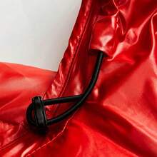 Glossy Puffer Jacket Men Quilted Insulated Jacket Zip Up Padded Coat Warm Down Jacket Casual Winter Jacket Outwear - Red - View 5