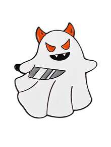 1 pieza Broche de esmalte con combinación de fantasma lindo de Halloween, calabaza de dibujos animados, eslogan Boo, bruja, segador de almas, demonio imp, conjunto de pines, estilo de terror suave, adecuado para mochila, chaqueta de mezclilla, sombrero, regalo para fans de la fiesta de Halloween - Multicolor - Ver 11