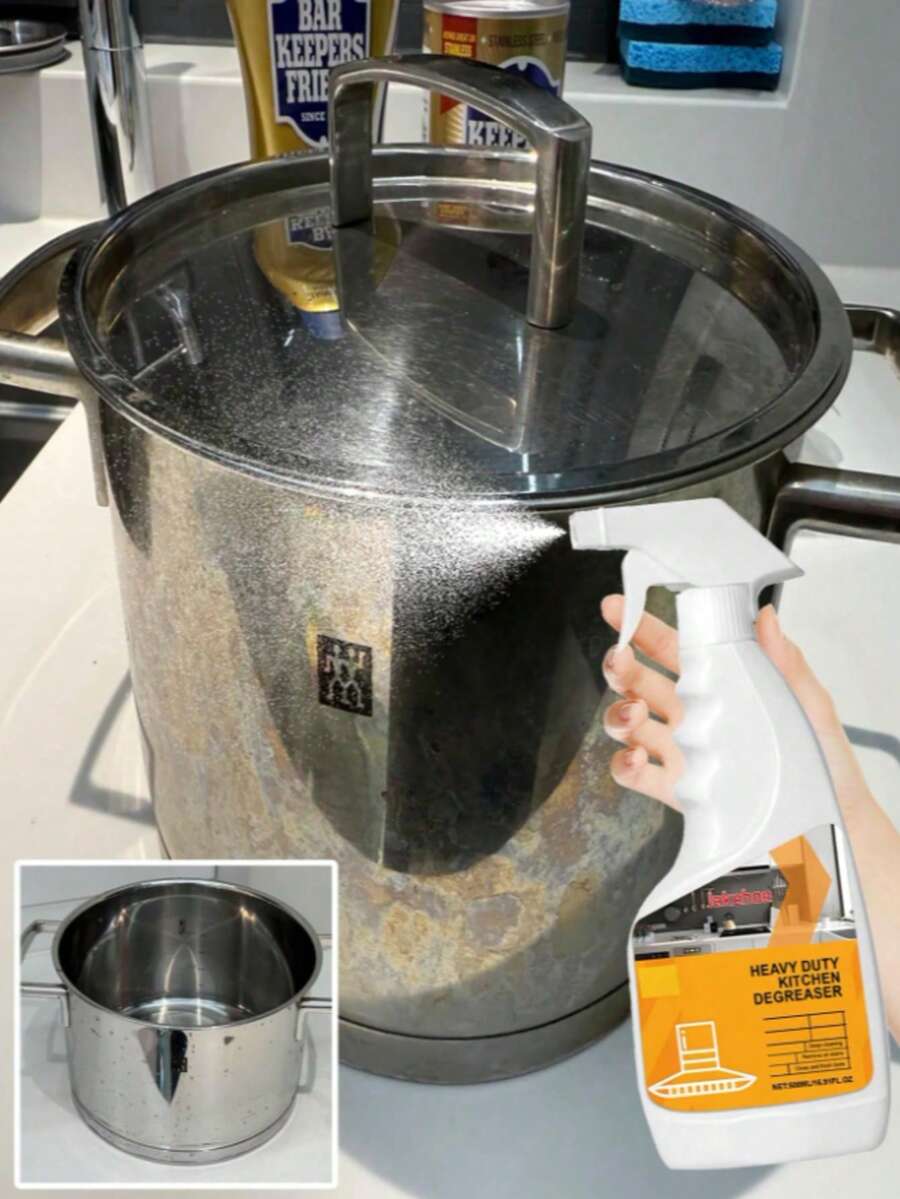 1 Bottle Heavy Duty Degreasing Kitchen Cleaner Spray, Instantly Penetrates Stubborn Grease, Quickly Dissolves Oil And Dirt