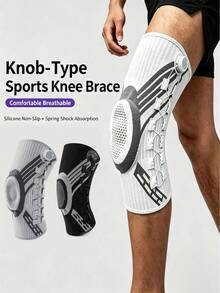 1PC Adjustable Rotary Knob Compression Knee Sleeve, Anti-Slip Sports Knee Brace For Fitness, Basketball And Outdoor Activities, Button Rotation Needs To Be Pulled Out, Halloween Gift - Multicolor - View 1