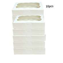 20pcs/10pcs/1pc Pastry Gift Boxes, 7x4.3x1.5 Inches, Brown Bread Snack Boxes, Premium Gift Boxes Suitable For Packaging Desserts, Donuts, Pies, Candies, Cakes, Muffins And Macarons - A-White - View 9