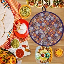 Tortilla Warmer Pouch (Multicolor, 12 Inch), Microwavable Fabric Tortilla Heater Pouch To Keep Tortillas Soft & Warm, Insulated Heat Keeper For Flour & Corn Shells, Ideal For Tacos - View 3