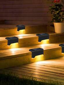 12/4pcs Lampu Tangga Tenaga Surya Senja Hingga Fajar IP44 Tahan Air, Lampu Pagar LED Tenaga Surya Tempel Nirkabel, Lampu Tenaga Surya Otomatis Luar Ruangan untuk Tangga, Teras, Halaman Belakang, dan Dekorasi Kolam Renang - Lampu Tangga IP44 - View 8