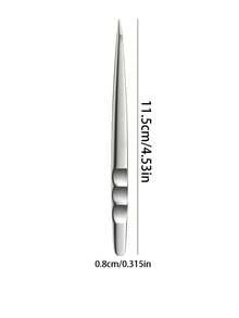 1pc Stainless Steel Eyebrow Tweezers, Wavy Design, High Quality Hair Removal & Eyelash Extension Tool (Makeup Accessory) - View 8