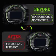 TRTY 2pcs New Upgraded Carbon Fiber Decorative Trim Stickers, Console Navigation Frame Decor, Mini F Chassis Car Interior Accessories, Suitable For MiniF54 F55 F56 F60 Interior Accessories, Also Suitable As Gifts - Mini Navigation Stickers - View 7