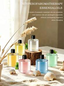 Smart Car Humidifier Set - 5 Working Modes, USB Car Automatic Aromatherapy Machine, Equipped With Projection Starry Sky Light, Mini Portable Cylindrical Car Air Freshener, Aromatherapy Essential Oil Diffuser, Adjustable Concentration, With Digital Display, Auto On/Off, Built-In Battery, Colorful LED Ambient Light Ring, USB Charging, Suitable For Car, Office, Bathroom, Bedroom, Pet Room, Includes 5 Types Of Essential Oils. - A - View 4