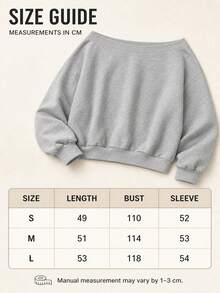 Women's Long Sleeve Boat Neck Pullover Sweatshirt, Ribbed Knit, Asymmetric Design, Regular Fit, Pure Cotton Material, Suitable For Autumn Wear. - Light Grey - View 5
