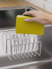 Wall Mount Kitchen Sponge Drain Rack,Perfect For Placing Scouring Pads, Cleaning Blocks, Small Dish Scrub Tools; Suspended Hollow Design Realizes Rapid Water Dripping,Ideal Storage Accessory For Family Kitchen Sinks Kitchen Sink - Multicolor - View 8