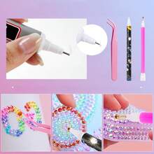 48,000pcs 24/60 Colors Resin Jelly Rhinestone Set, Multi-Color Flat Back Rhinestones, Suitable For Diamond Painting, Includes 4 Bottles Of 10ml B7000 Jewelry Glue And Tools, Christmas Birthday Gift For Women - 4mm - View 7