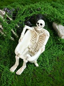 1pc Skull Bathtub Planter, Outdoor Succulent Plant Pot, Gothic Garden Plant Pot, Funny Skull Head Patio Planter, Small Cactus Pot, Halloween Yard Decor, Garden Lover Gift - Multicolor - View 6