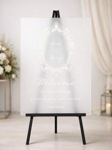 壓克力婚禮歡迎牌 線條花卉圖案 極簡風 現代婚禮標牌 Welcome To Our Wedding 婚禮裝飾 婚禮禮物 - 彩色 - 查看 4