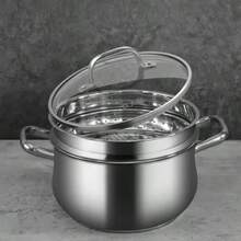 Stainless Steel Steamer Home Use 2026 New Model Glass Lid Soup Pot One-Piece Steamer Rice Cooker - View 3