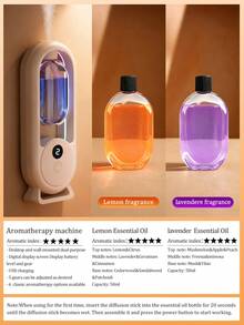 1pc White Ultrasonic Aromatherapy Diffuser, Wall-Mounted & Desktop 2-In-1 Diffuser, With 7-Color LED Night Light, Digital Display Gear Adjustment, 5 Operating Modes Switchable, Lemon Series Fragrance, 8 Essential Oils To Choose From, USB Powered, Rechargeable, Suitable For Large Spaces At Home, Gentle And Versatile For Bedroom, Living Room, Office, Pet Room, Hotel, Bathroom, Car - White - View 14