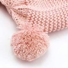 Knitted Baby Hat And Scarf Set, Winter Warm Unisex Toddler Beanie With Warm Lining And Pom Pom - Double Ball Small Earmuffs Two-piece Set - View 10