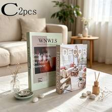 2/3Pcs Minimalist Indoor Decor Magazine Fake Book Model, Cozy Desktop Display Ornament, English Simulation Book - Decor Book - View 6