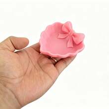 1pc Heart-Shaped Jewelry Tray With Bow Design, Pink Bow Style, Durable Plastic Material, Suitable For Storing Jewelry, Rings And More, Perfect For Vanity, Desk, Bedside Table, Desktop Decoration - Multicolor - View 7