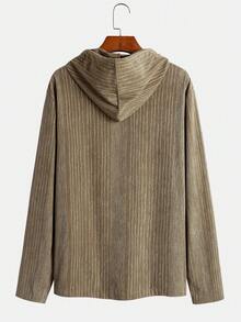 GOLDREDY Men's Spring/Autumn Asymmetrical Striped Colorblock Pocket Hooded Jacket, College Style Casual Fashion Minimalist Daily Versatile For Multiple Occasions - Brown - View 3